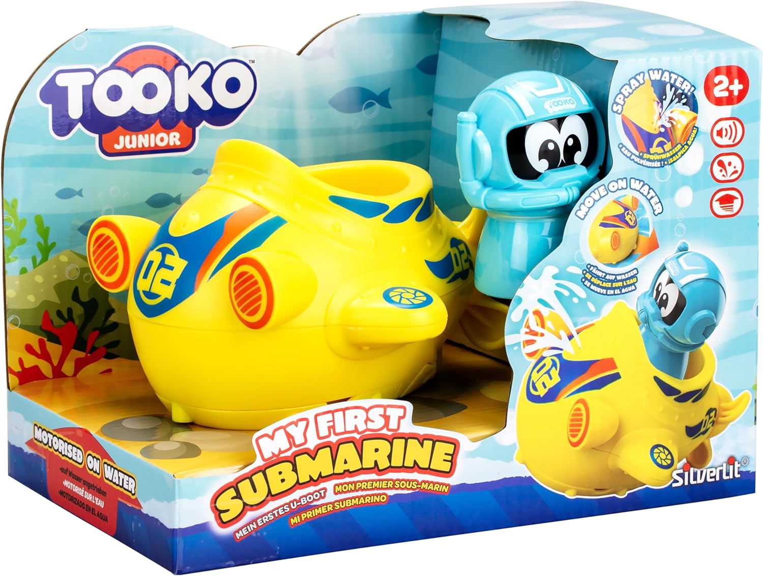 Silverlit-S7193352 TOOKO Junior Mi Primer Submarino Amarillo motorizado, con hombrecito Azul, Juguete para guardería, a Partir de 2 años, Color Blue, Medium (mzds5SAa71Q.