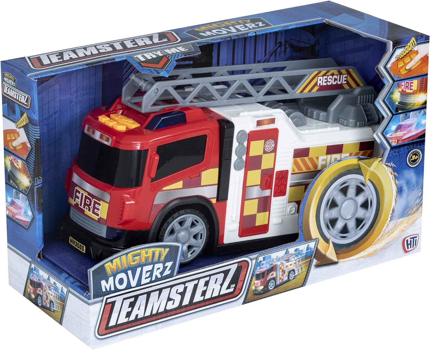 Teamsterz 1416826 Camión de Bomberos con Luz y Sonidos Toys, Black