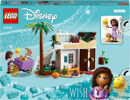LEGO 43223 Disney Wish Asha in der Stadt Rosas, Wish-Film-Set mit Marktplatz, Asha-Minipuppe, Valentino als Spielzeug-Ziege und Stern-Figuren, Geschenk für Kinder ab 6 Jahren, Mädchen und Jungen
