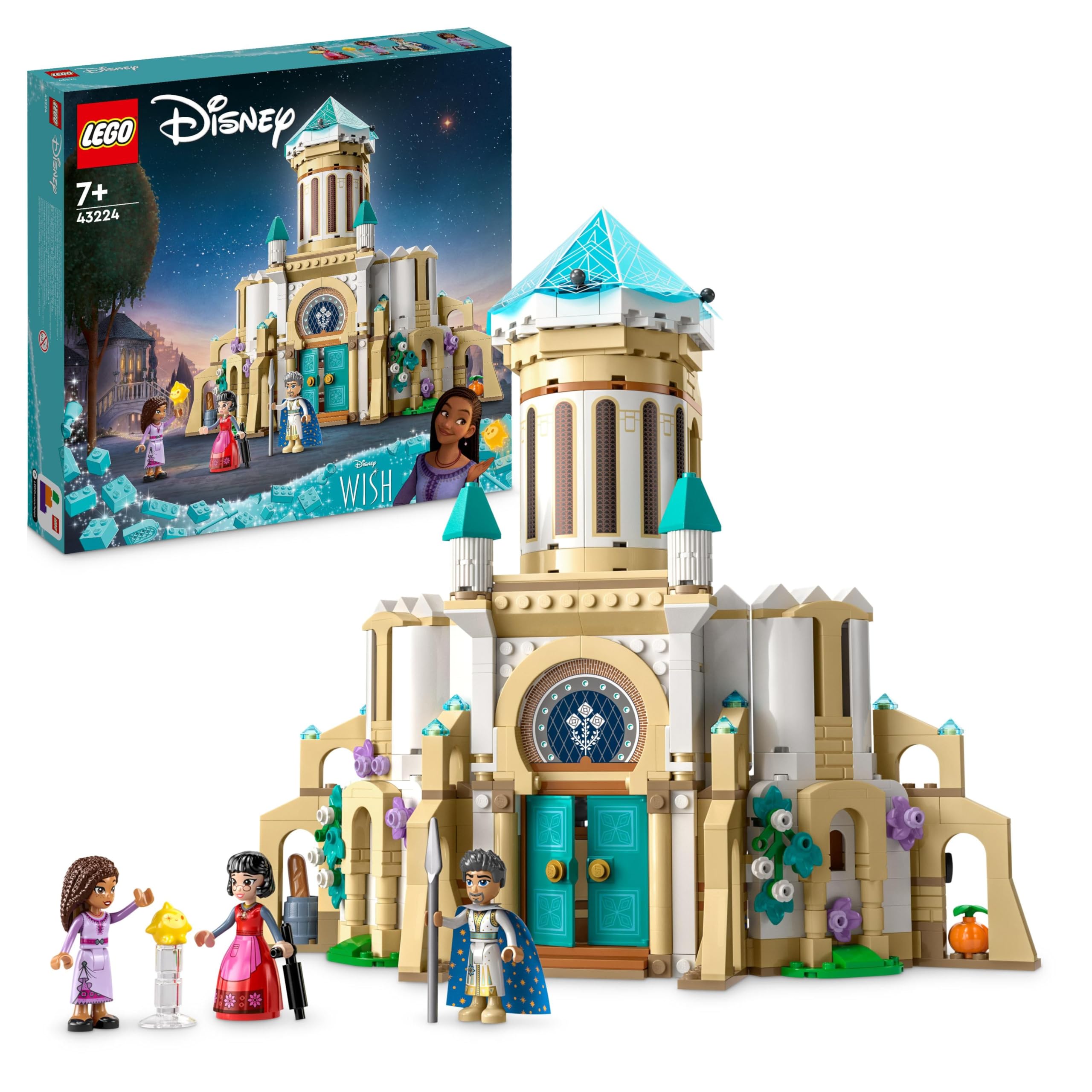 LEGO 43224 Disney Princess König Magnificos Schloss, 4 Etagen, 4 Charaktere