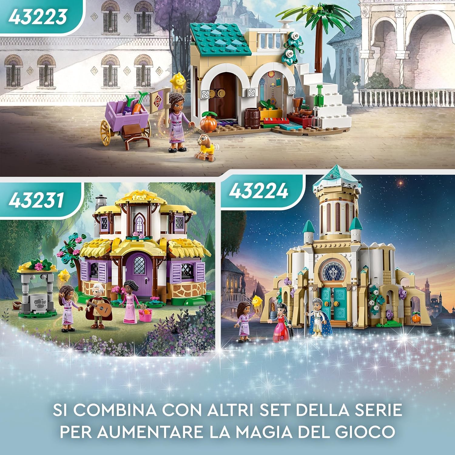 LEGO 43224 Disney Princess König Magnificos Schloss, 4 Etagen, 4 Charaktere