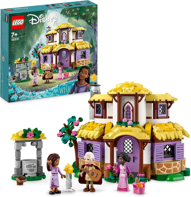 LEGO 43231 Disney Wish Ashas Häuschen Set, öffnendes Spielzeug-Puppenhaus aus dem Wish-Film mit Asha, Sakina und Sabino-Mini-Puppen und Star-Figur, Kinder, Mädchen und Jungen