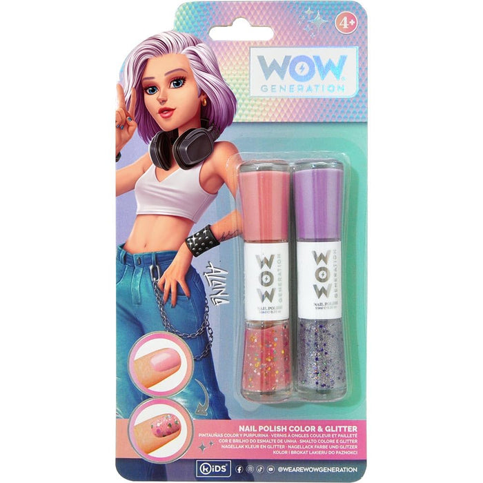 Kids Euroswan WOW00013 Color and PURPURPURINE Nail Paints CDU 12 U. Wow Generation, Multicoloured