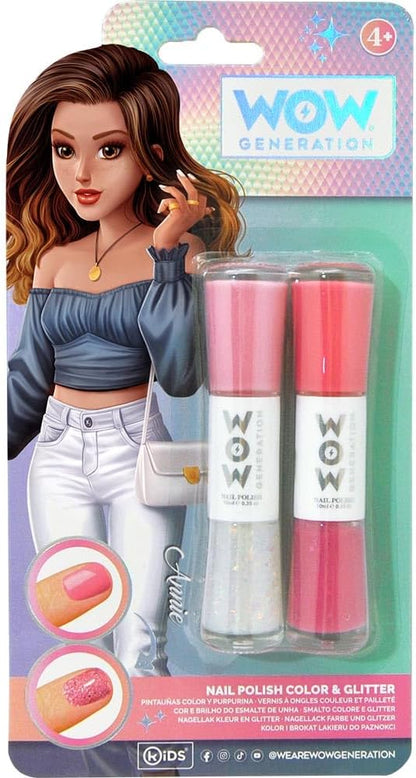 Kids Euroswan WOW00013 Color and PURPURPURINE Nail Paints CDU 12 U. Wow Generation, Multicoloured