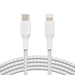 Belkin Braided USB-C to Lightning Cable (iPhone Fast Charging Cable for iPhone 14, 13, 12 or earlier) Boost Charge MFi-Certified iPhone USB-C Cable, White, 1 m