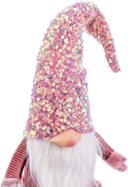 LOLAhome Santa Claus with Long Pink Fabric Legs 58cm