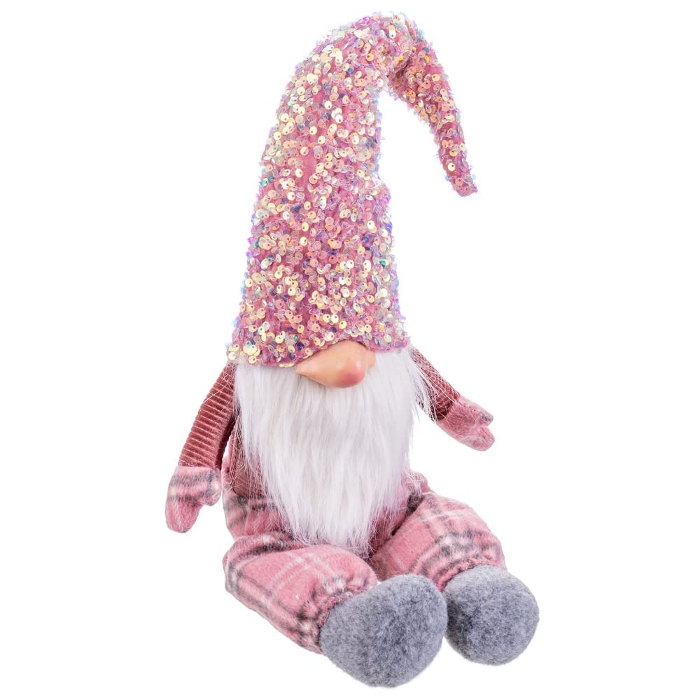 LOLAhome Santa Claus with Long Pink Fabric Legs 58cm
