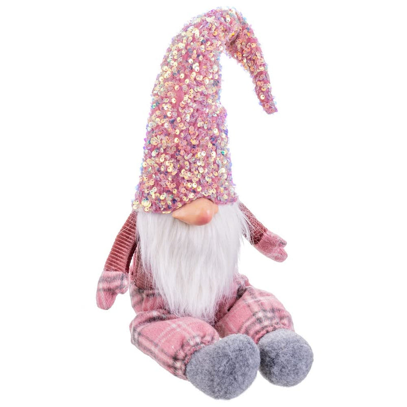 LOLAhome Santa Claus with Long Pink Fabric Legs 58cm