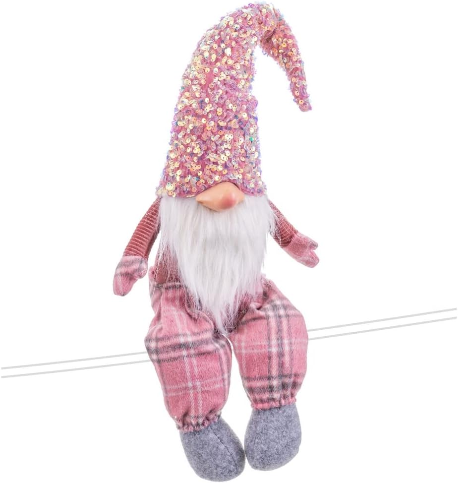 LOLAhome Santa Claus with Long Pink Fabric Legs 58cm