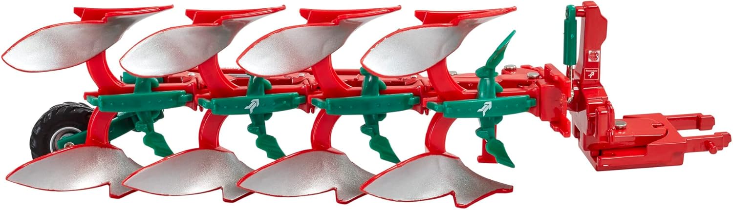 Replica dell'aratro Kverneland 2300 S Variomat, compatibile con trattori agricoli, animali e giocattoli in scala 1332, adatto a collezionisti e bambini dai 3 anni in su, multicolore