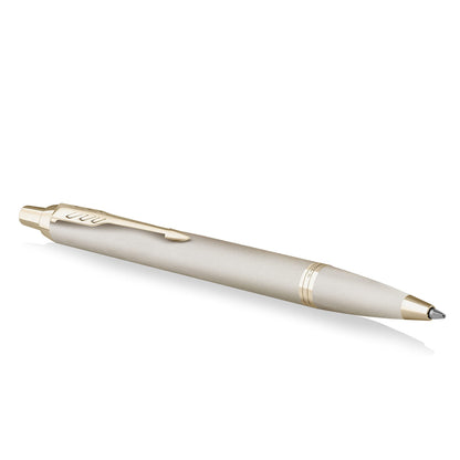 PARKER IM Monochrome Ballpoint Pen | Champagne Finish and Trims | Medium Point | Blue Ink | Gift Box