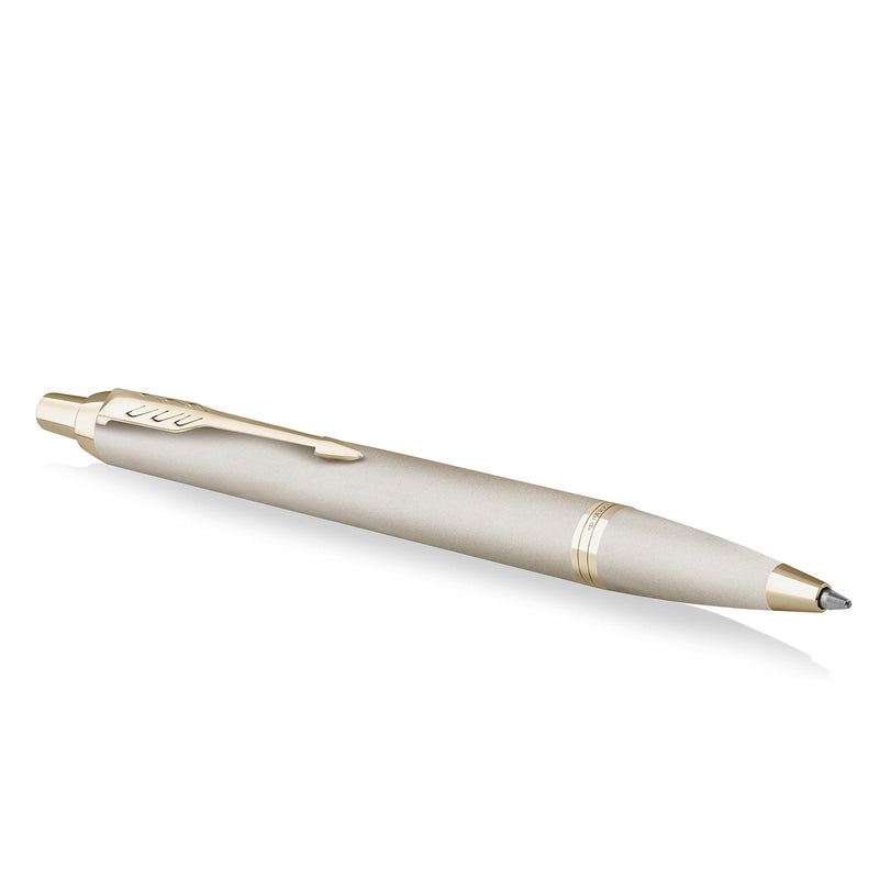 PARKER IM Monochrome Ballpoint Pen | Champagne Finish and Trims | Medium Point | Blue Ink | Gift Box
