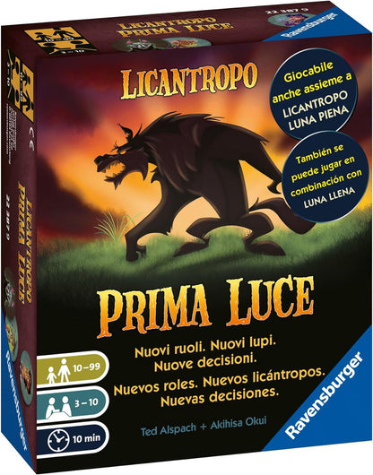 Ravensburger - Licantropo Prima Luce, Gioco di Carte per tutta la famiglia, App per Smartphone Integrata, da 3 a 10 giocatori, 9+ Anni