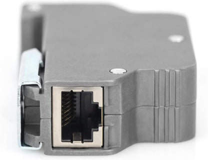 DIGITUS PoE protección contra sobretensiones - hasta 10 kV - 2X Puerto RJ45 - PoE++ - Montaje en Carril DIN - Clase de protección IP40-10/100/1000Mbps