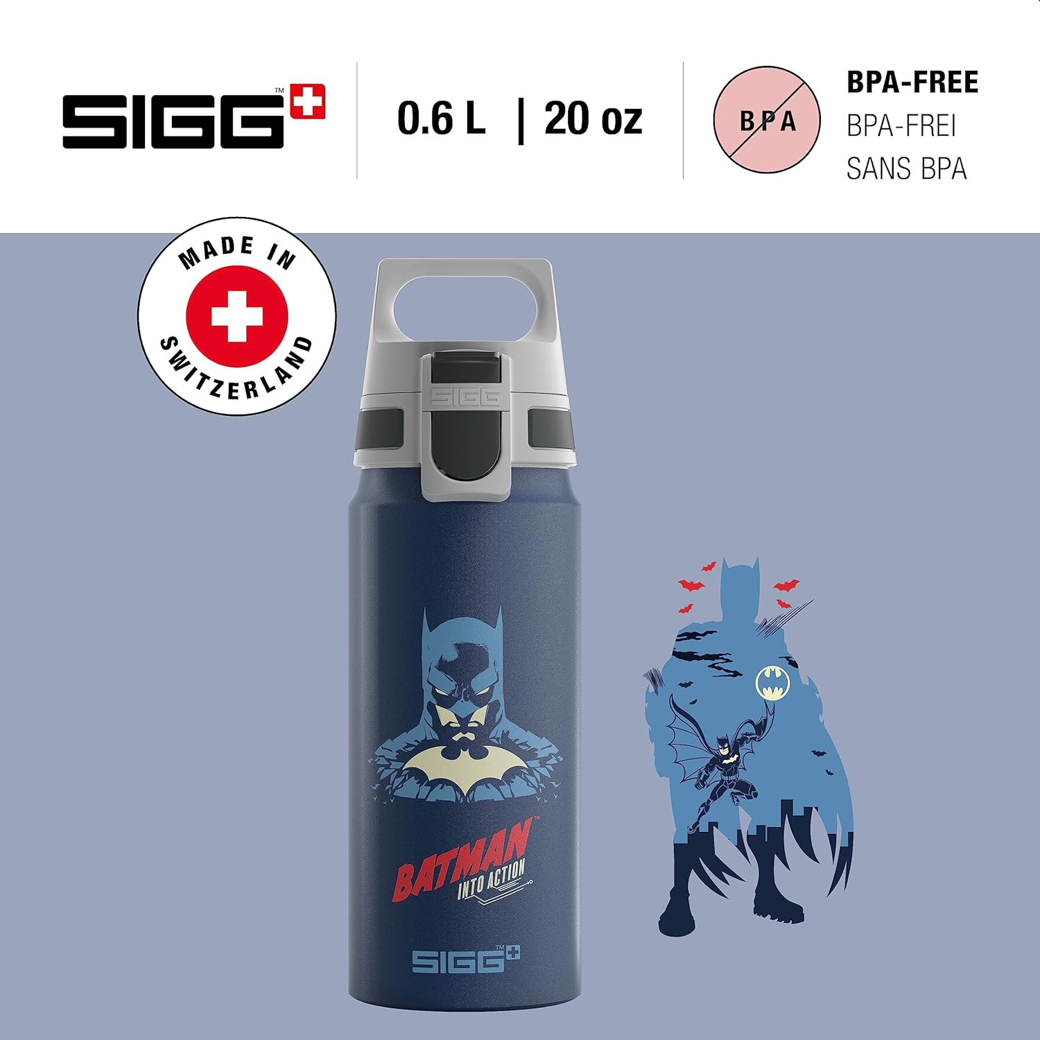 Sigg - Aluminium Kids Water Bottle - WMB ONE - Suitable For Carbonated Beverages - Leakproof - Lightweight - BPA Free - Climate Partner Certified - 0.6L