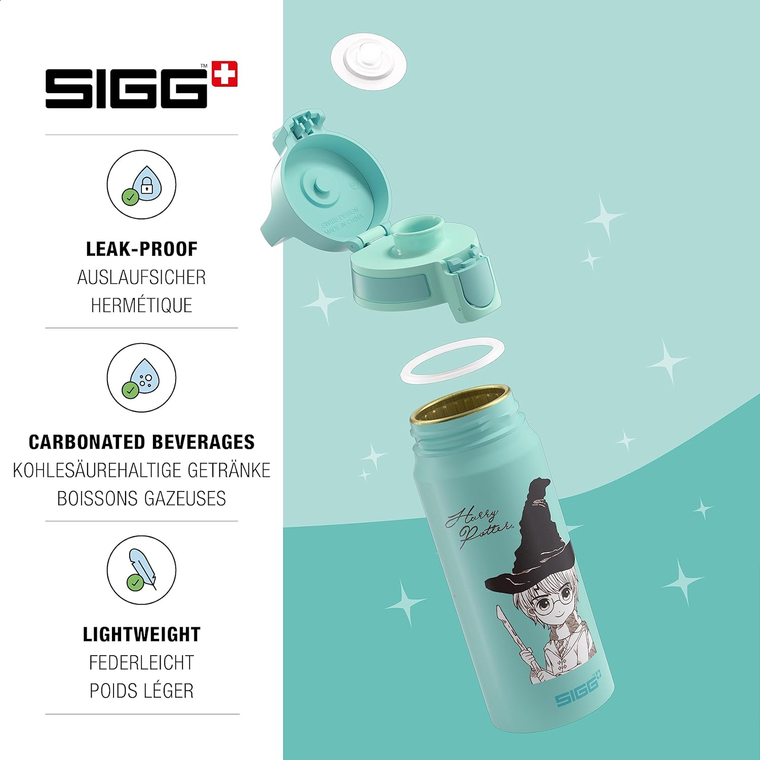 Sigg - Aluminium Kids Water Bottle - WMB ONE - Suitable For Carbonated Beverages - Leakproof - Lightweight - BPA Free - Climate Partner Certified - 0.6L