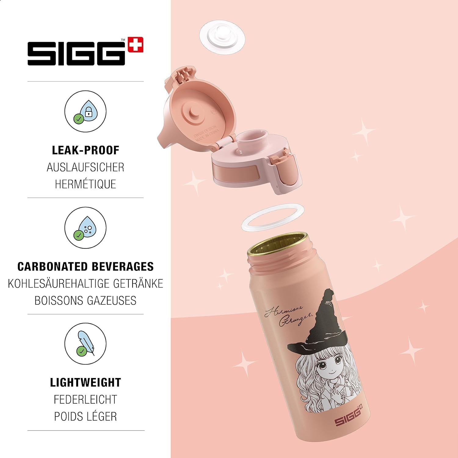 Sigg - Aluminium Kids Water Bottle - WMB ONE - Suitable For Carbonated Beverages - Leakproof - Lightweight - BPA Free - Climate Partner Certified - 0.6L