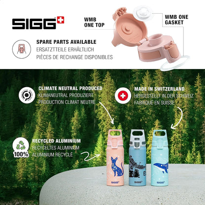 Sigg - Aluminium Kids Water Bottle - WMB ONE - Suitable For Carbonated Beverages - Leakproof - Lightweight - BPA Free - Climate Partner Certified - 0.6L
