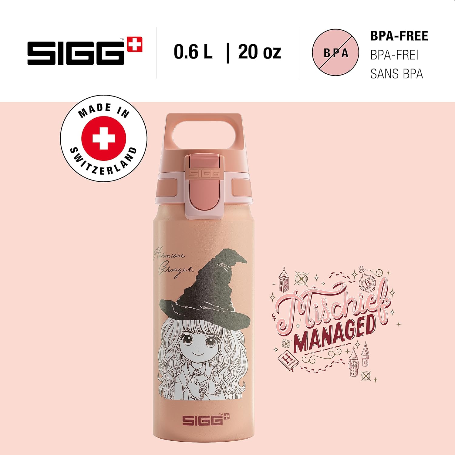 Sigg - Aluminium Kids Water Bottle - WMB ONE - Suitable For Carbonated Beverages - Leakproof - Lightweight - BPA Free - Climate Partner Certified - 0.6L
