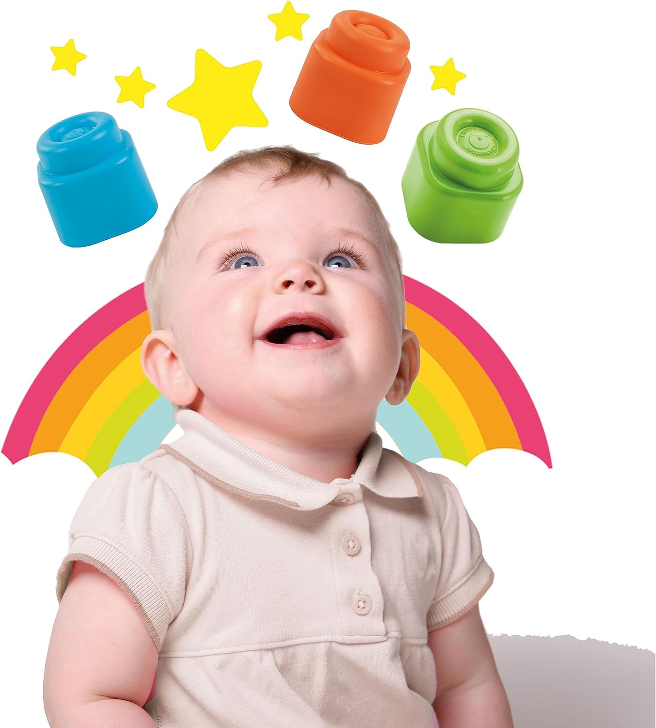 Clementoni - Soft Clemmy Bag 20 Pieces, Building Bricks, 40 Soft Toys, 100% Washable Blocks, Baby Toy 6 Months, Made In Italy (17877)