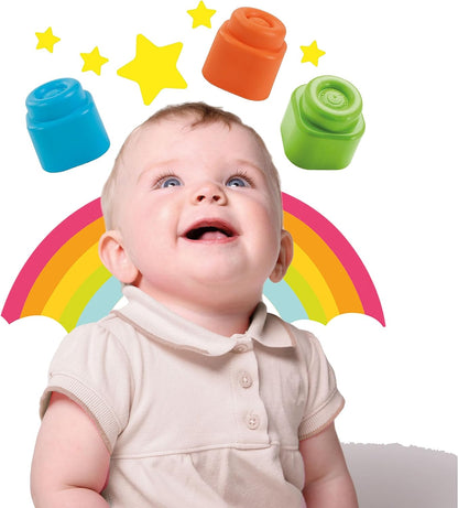 Clementoni - Soft Clemmy Bag 20 Pieces, Building Bricks, 40 Soft Toys, 100% Washable Blocks, Baby Toy 6 Months, Made In Italy (17877)