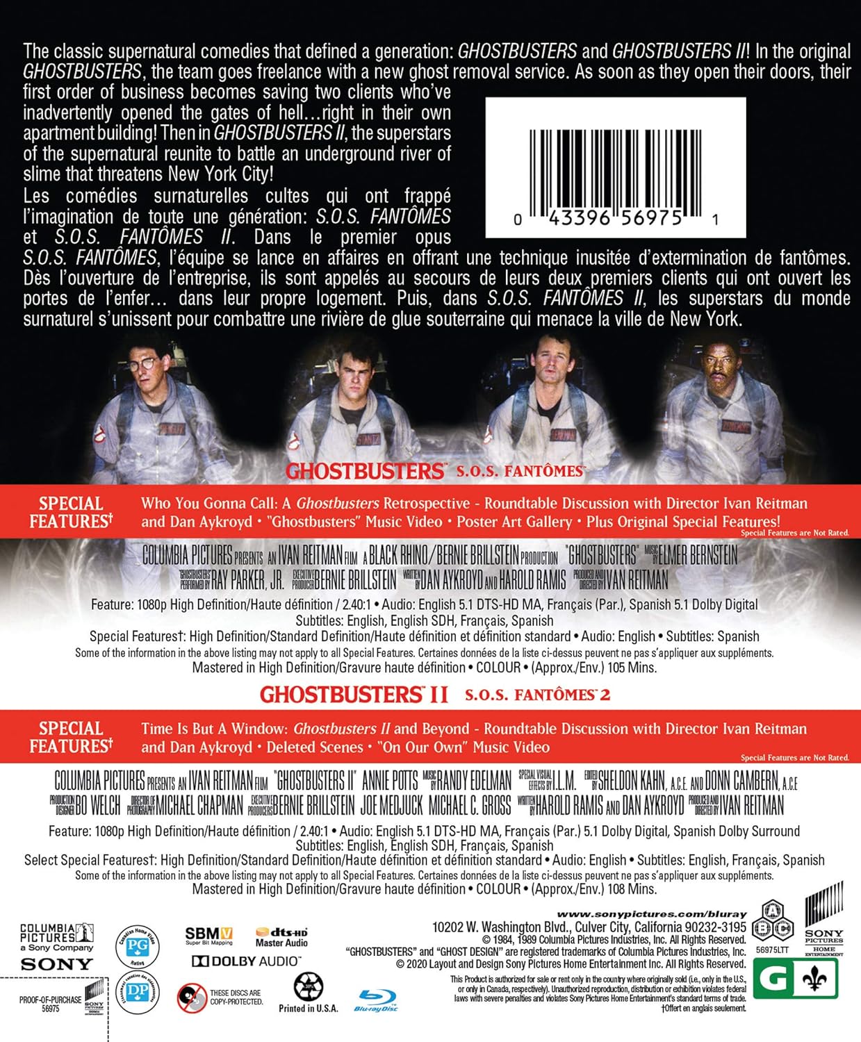 Ghostbusters / Ghostbusters Ii - Set  (bilingual