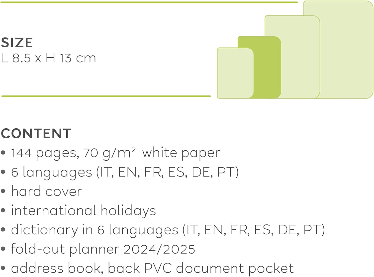 Legami - Spiral Weekly Diary Small, 12 Months, from January 2024 to December 2024, Folding Planner 2024/2025, Elastic Closure, Final Pocket, Address Book, 8.5x13 cm, Travel Theme