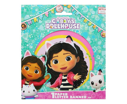 Gabby's Dollhouse FSC Paper Party Letter Happy Birthday Banner