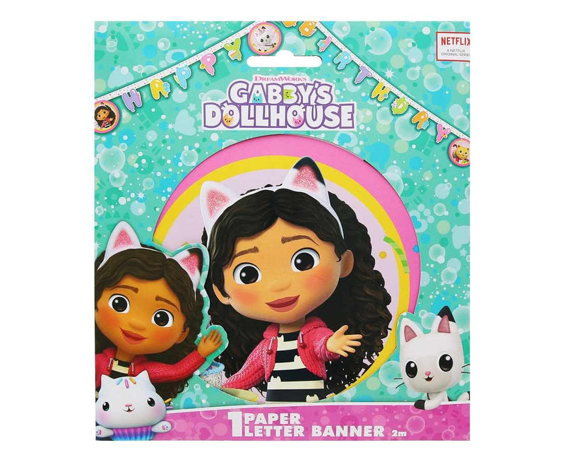 Gabby's Dollhouse FSC Paper Party Letter Happy Birthday Banner