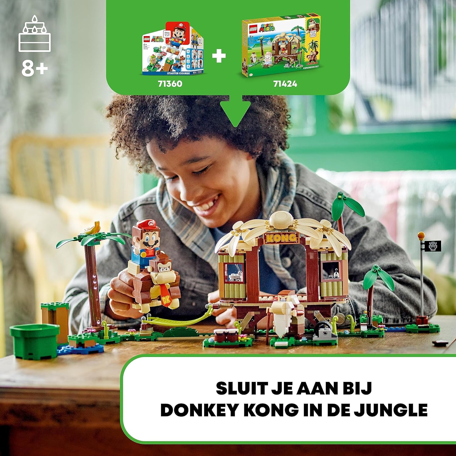 LEGO 71424 Super Mario Set de Expansión Casa del Árbol de Donkey Kong, Juguete de Construcción con 2 Figuras de Personajes para Usar con un Pack Inicial, Regalo para Niños y Niñas A Partir de 8 Años