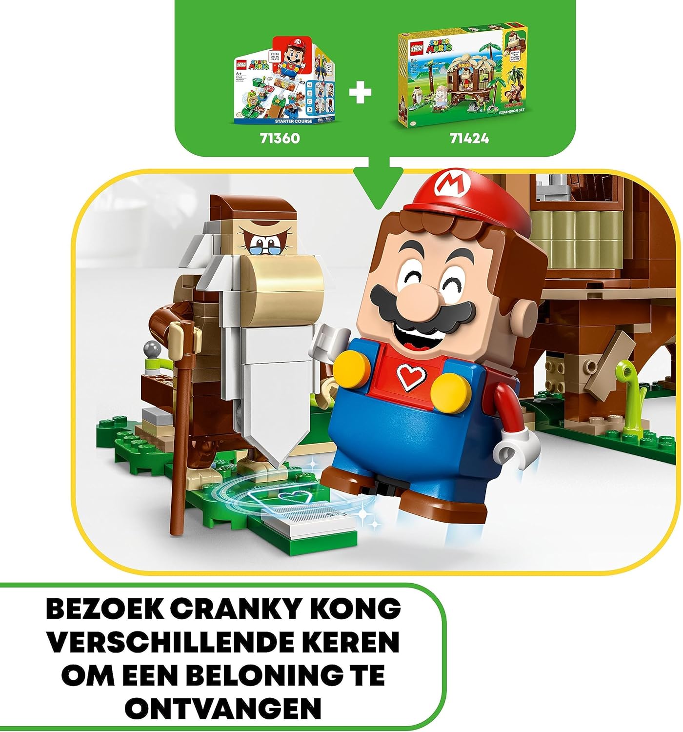 LEGO 71424 Super Mario Set de Expansión Casa del Árbol de Donkey Kong, Juguete de Construcción con 2 Figuras de Personajes para Usar con un Pack Inicial, Regalo para Niños y Niñas A Partir de 8 Años