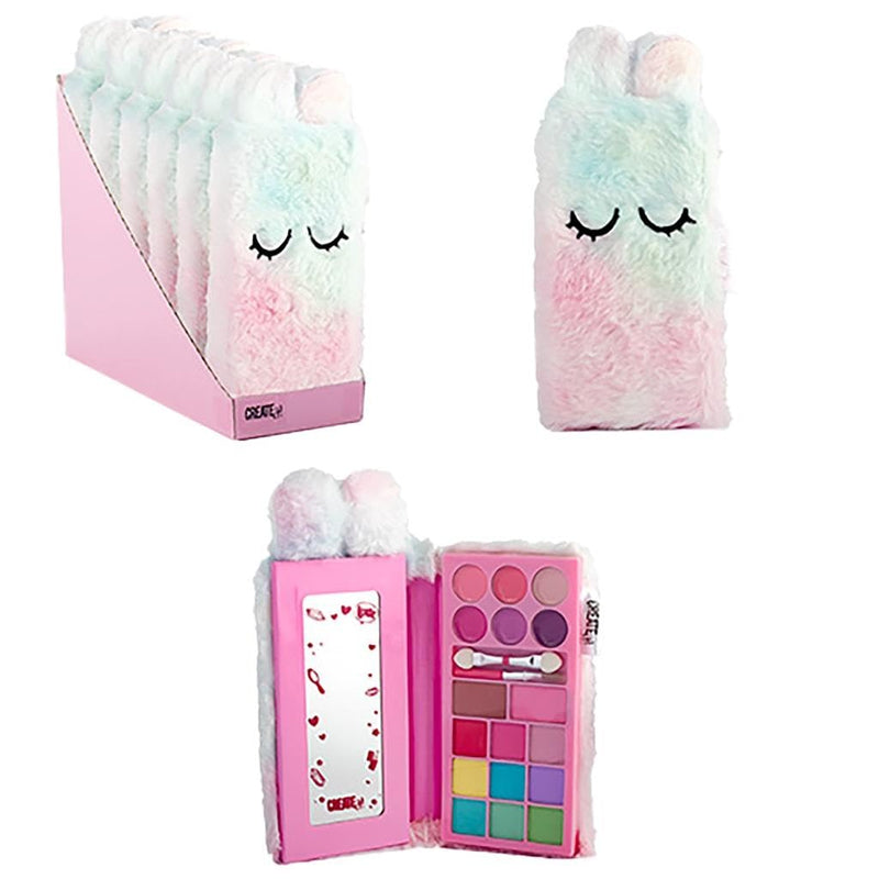 Create It! - Fluffy Makeup Case for Kids, Soft Makeup Palette - Blush, Eye Shadows and Brushes