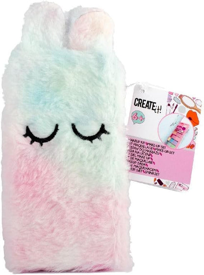 Create It! - Fluffy Makeup Case for Kids, Soft Makeup Palette - Blush, Eye Shadows and Brushes