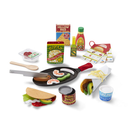 Melissa & Doug Fill & Fold Taco & Tortilla Set | Kitchen accessories | Role play | Toys for 2 year old boy | Toy kitchen | Play Food | Toy food | Pretend Play | Age +3 years | Gift for Boy or Girl Single Fill and Fold Taco