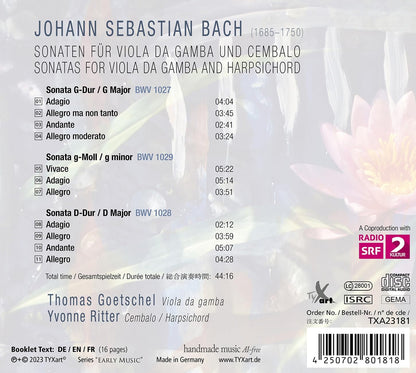 Sonatas for Viola Da Gamba and Harpsichord Bwv1027