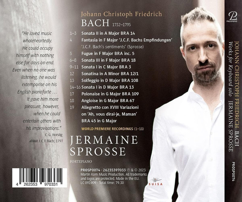 Johann Christoph Friedrich Bach: Works for Keyboard Solo
