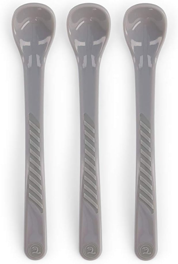 Twistshake 3X Feeding Spoon Set for Baby, Infant Feeding, BPA Free, 6+ Months, Pastel Grey