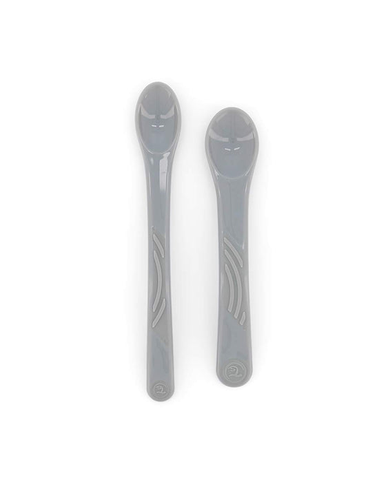 Twistshake 2X Feeding Spoon Set for Baby, Infant Feeding, BPA Free, 6+ Months, Pastel Grey