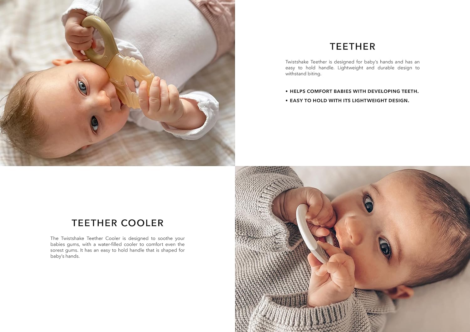 Twistshake Verkoelende Bijtringen voor 2+ maanden Baby, Bijtspeelgoed Masseert en Kalmeert Tandvlees Gevuld met Water, BPA Vrij, Pastel Blauw