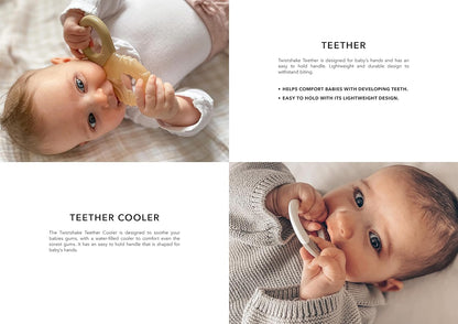 Twistshake Verkoelende Bijtringen voor 2+ maanden Baby, Bijtspeelgoed Masseert en Kalmeert Tandvlees Gevuld met Water, BPA Vrij, Pastel Blauw