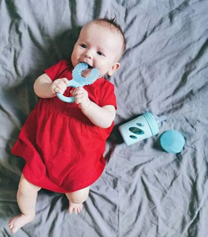 Twistshake Verkoelende Bijtringen voor 2+ maanden Baby, Bijtspeelgoed Masseert en Kalmeert Tandvlees Gevuld met Water, BPA Vrij, Pastel Blauw