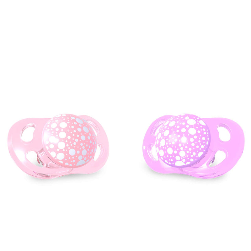 Twistshake Pacifier, Pastel Pink Purple, 6 Months, 2-Piece Pink/Purple 6 Months