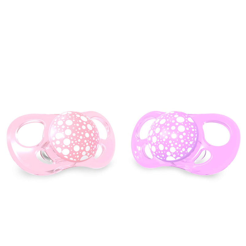 Twistshake 2X Orthodontic Pacifier, Baby Infant Soother, BPA, BPF, BPS Free, 6+ Months, Pastel Pink/Pastel Purple
