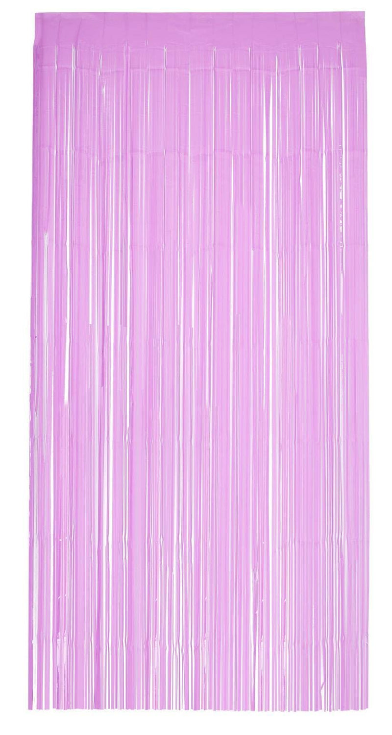 Smiffys 99661, Baby Pink Matt Fringe Curtain Backdrop, Unisex Adult, One Size