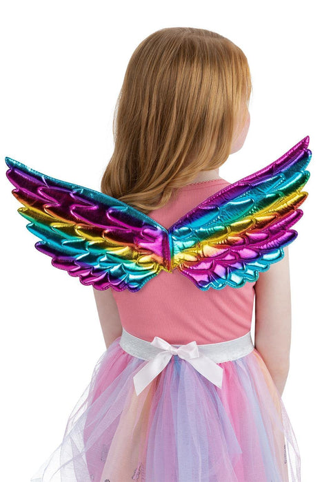 Smiffys 53112 Rainbow Metallic Unicorn Wings, Unisex Children, Multi-Colour, One Size