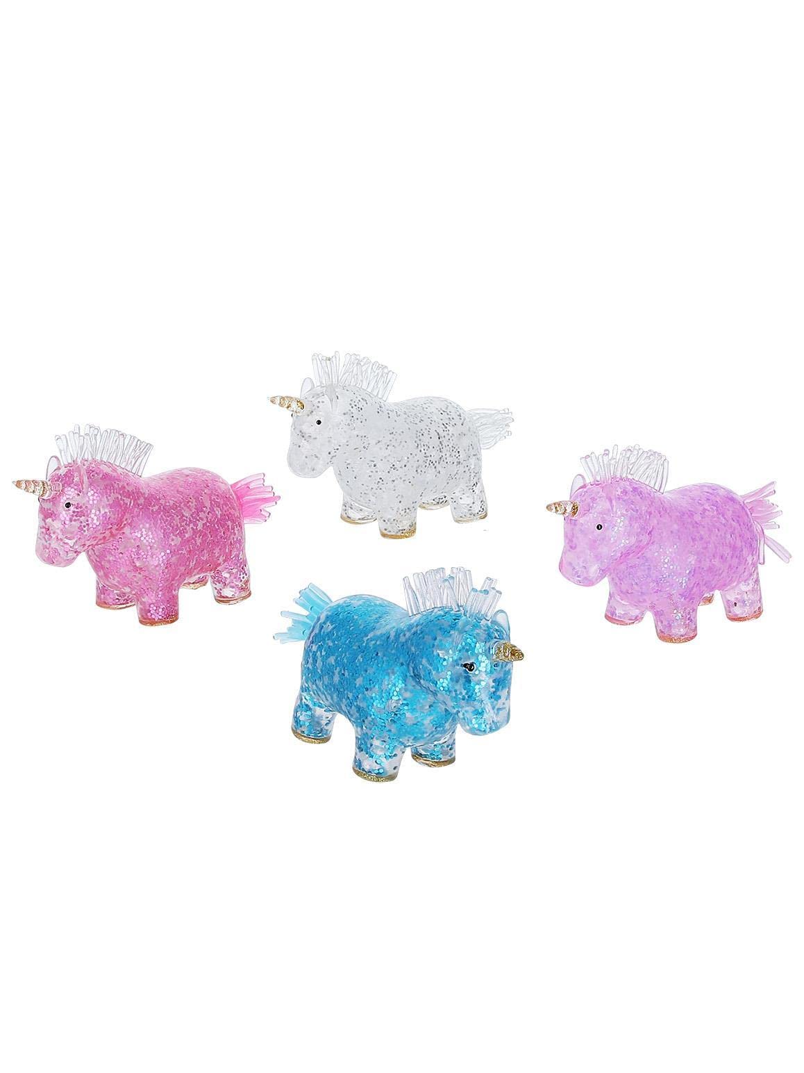 Squeezy Glitter Unicorns, 16pcs, Assorted Colours, in Display Box