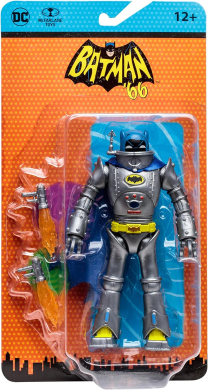 McFarlane Toys DC Retro Robot Batman Action Figure - 6 Inch, Inspired by Batman 66' Comic, Articulated Design with 2 Jet Leg Attachments - Collectible Toy