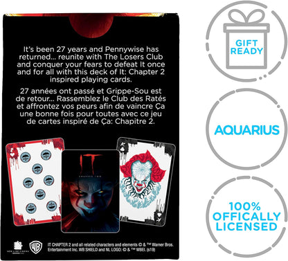 AQUARIUS IT Playing Cards - IT Movie Themed Deck of Cards for Your Favorite Card Games - Officially Licensed IT Merchandise & Collectibles - Poker Size with Linen Finish