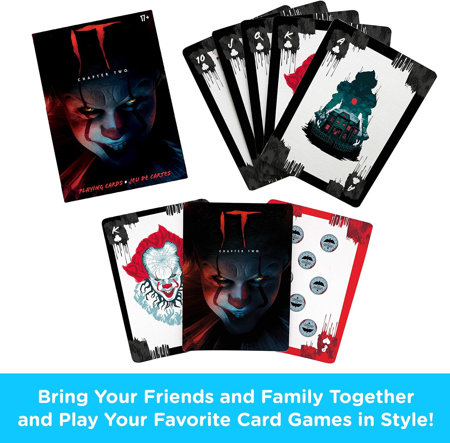 AQUARIUS IT Playing Cards - IT Movie Themed Deck of Cards for Your Favorite Card Games - Officially Licensed IT Merchandise & Collectibles - Poker Size with Linen Finish