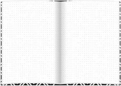 RNKVERLAG 46747 - Notizbuch „black & white Stars“ in DIN A5 dotted, mit 96 Blatt 70 g/m², 1 Stück